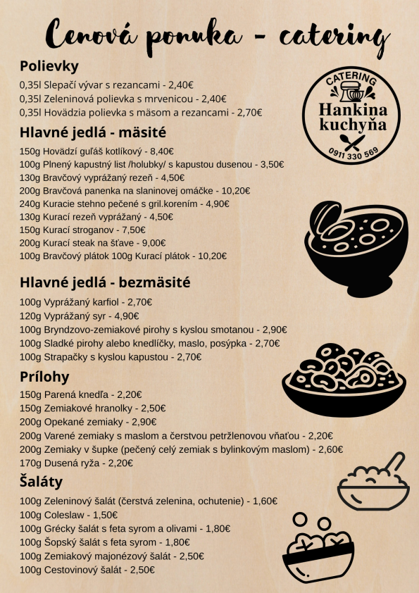 Cenova Ponuka Catering 